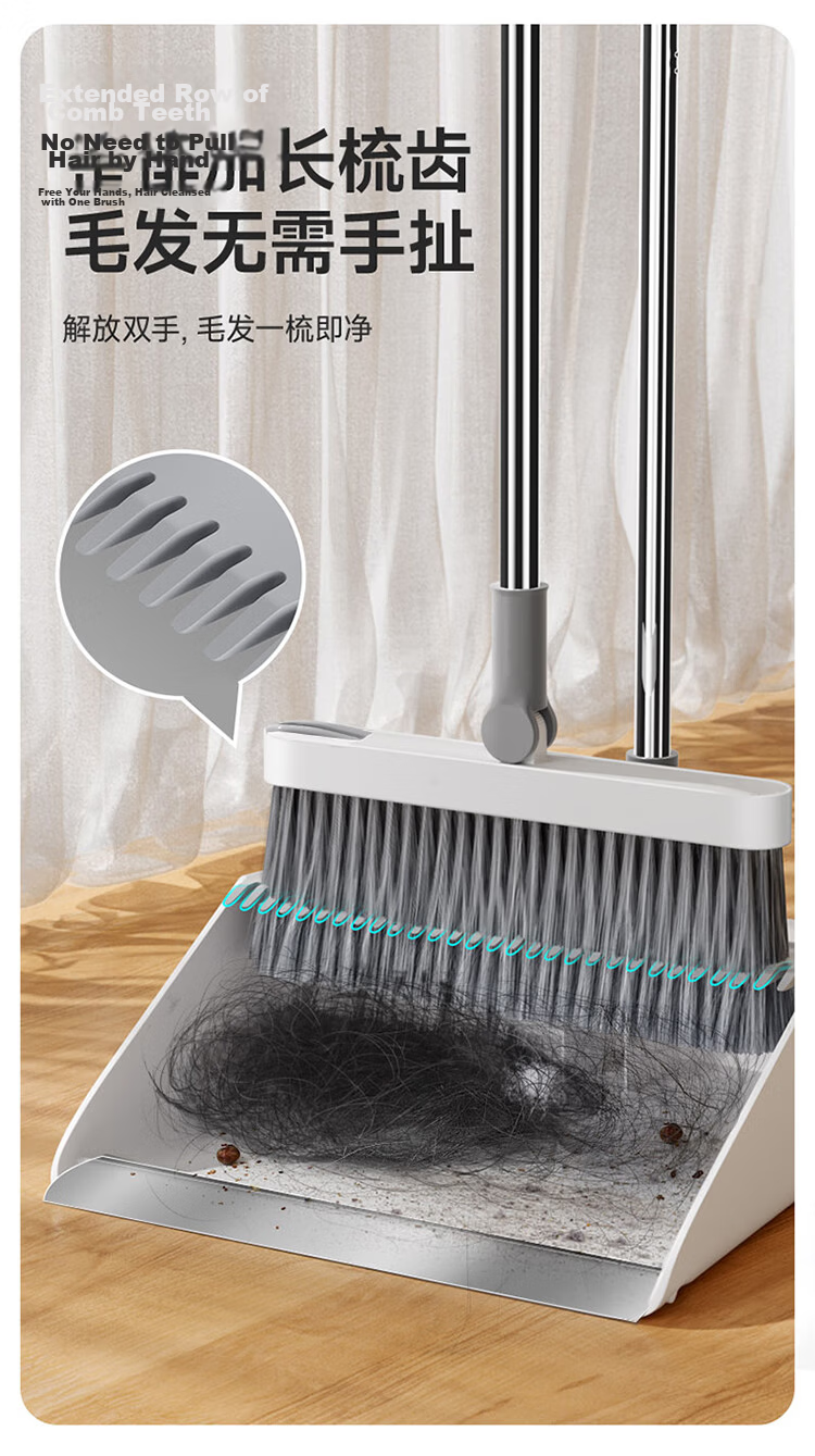 MARYYA Broom with Single Soft Bristle, Long Handle, Dense Weave, Low Shedding for Home Use 6