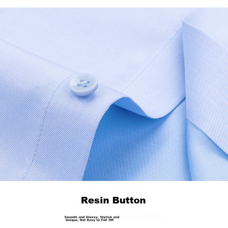 ROMON High-End 200-Thread Count DP Non-Iron Short Sleeve Men's Business Commuter Pure Cotton White Dress Shirt 15