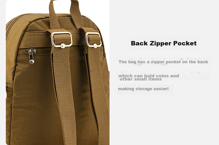 Kipling Large Capacity Practical Minimalist Mustard Green Backpack THE CITY S Birthday Gift Student School Bag 10