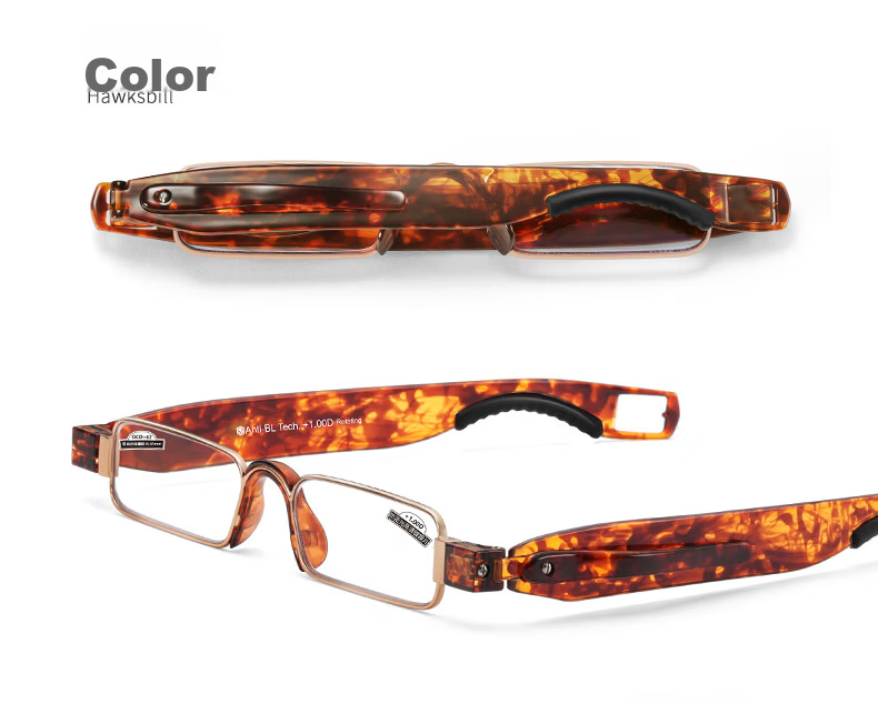 Funsonca Blue Light Blocking Reading Glasses Foldable Durable Imported Material 360° Rotatable Portable Pen Style Unisex 6109 Black +1.50 Diopter 18