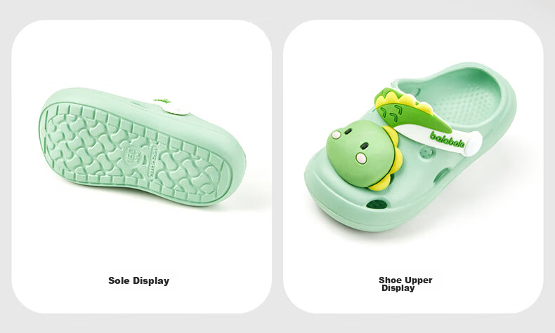 BALABALA Children's Perforated Shoes, Girls' Summer Soft-Soled Baby Slippers, for Ages 3-6, Bathing, Indoor Home Use, Boys' Sandals 4