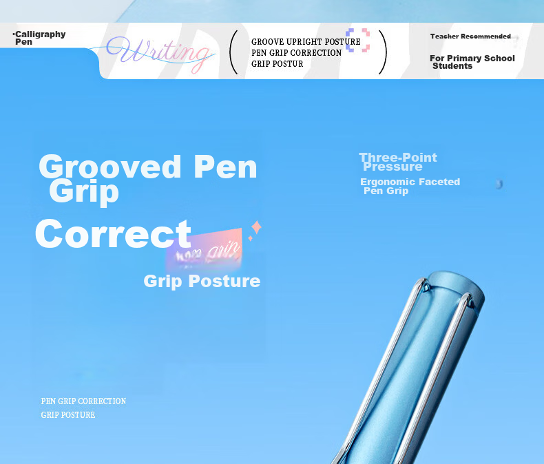 M&G Stationery Elementary School Student Fountain Pen for Back-to-School Handwriting Practice, Correct Posture, Fine Nib, Suitable for Boys and Girls Beginners, Grade 3 EF Nib Signature Pen, Single Pe 8
