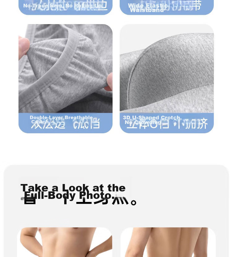 Langsha Disposable Men's Cotton Boxer Briefs Sterilized Travel Portable Wash-Free Large Size Daily Disposable Underwear 12