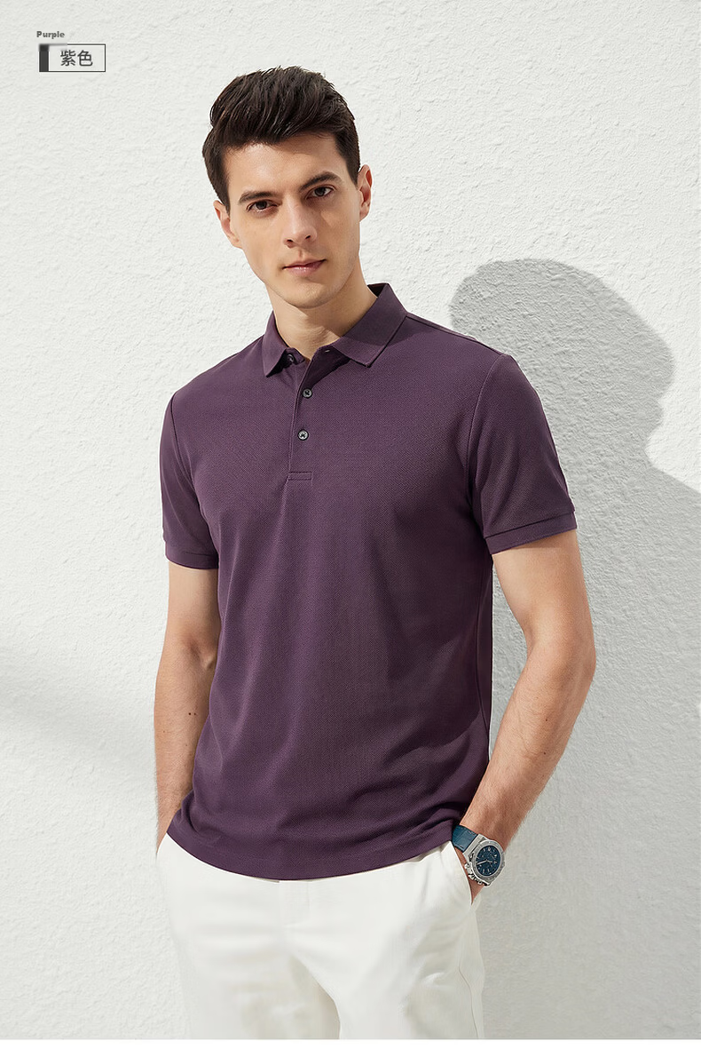 FIRS 100% Cotton Mercerized Summer Short Sleeve Polo Shirt 2026 New Men's T-Shirt High-End Top 18