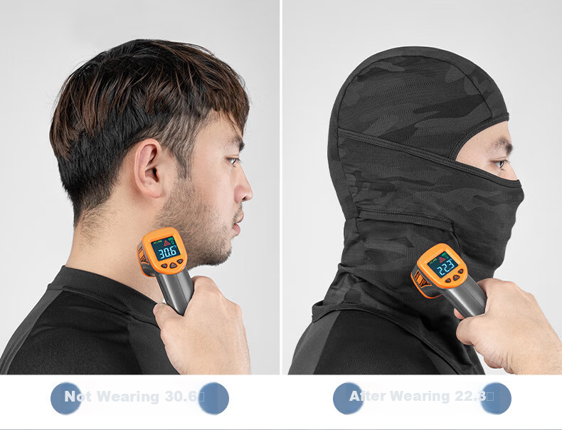 ROCKBROS Sun Protection Cycling Balaclava, Motorcycle Ice Silk Full Face Mask, Spring And Summer Outdoor Windproof, for Men And Women, Black without Holes 5