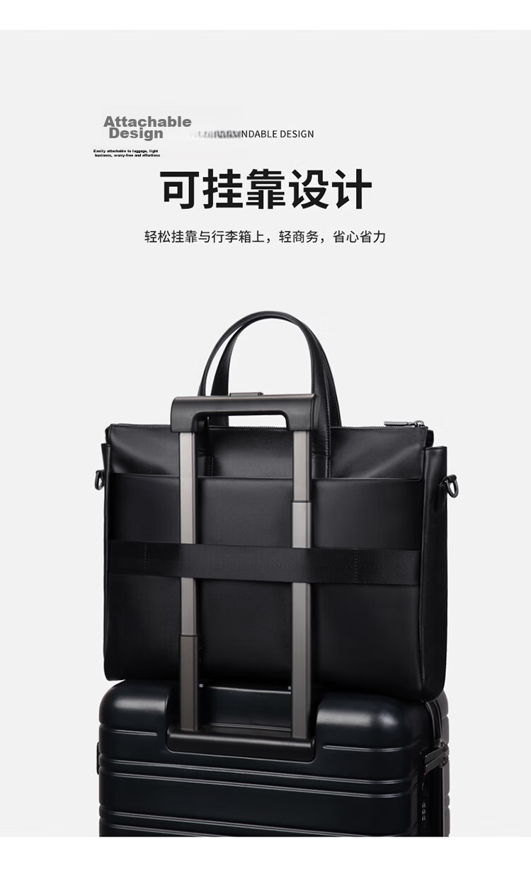 POLO Men's Business Briefcase 16-inch Laptop Bag Conference Shoulder Bag for Business Trip 14
