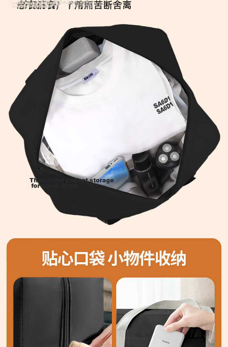 LOHAS Travel Women's Luggage Trolley Bag Matching Handheld Storage Bag Large Capacity Front Pocket Airplane Hanging Bag 5