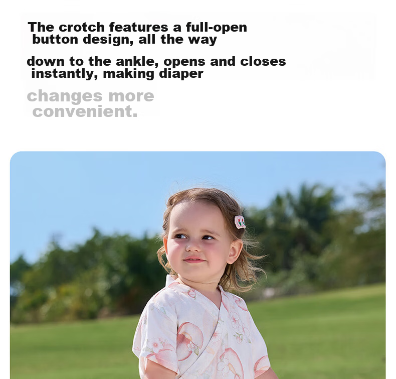 Betis Baby Clothes Summer Thin Newborn Short Sleeve Bamboo Cotton Gauze Romper Pajamas 10