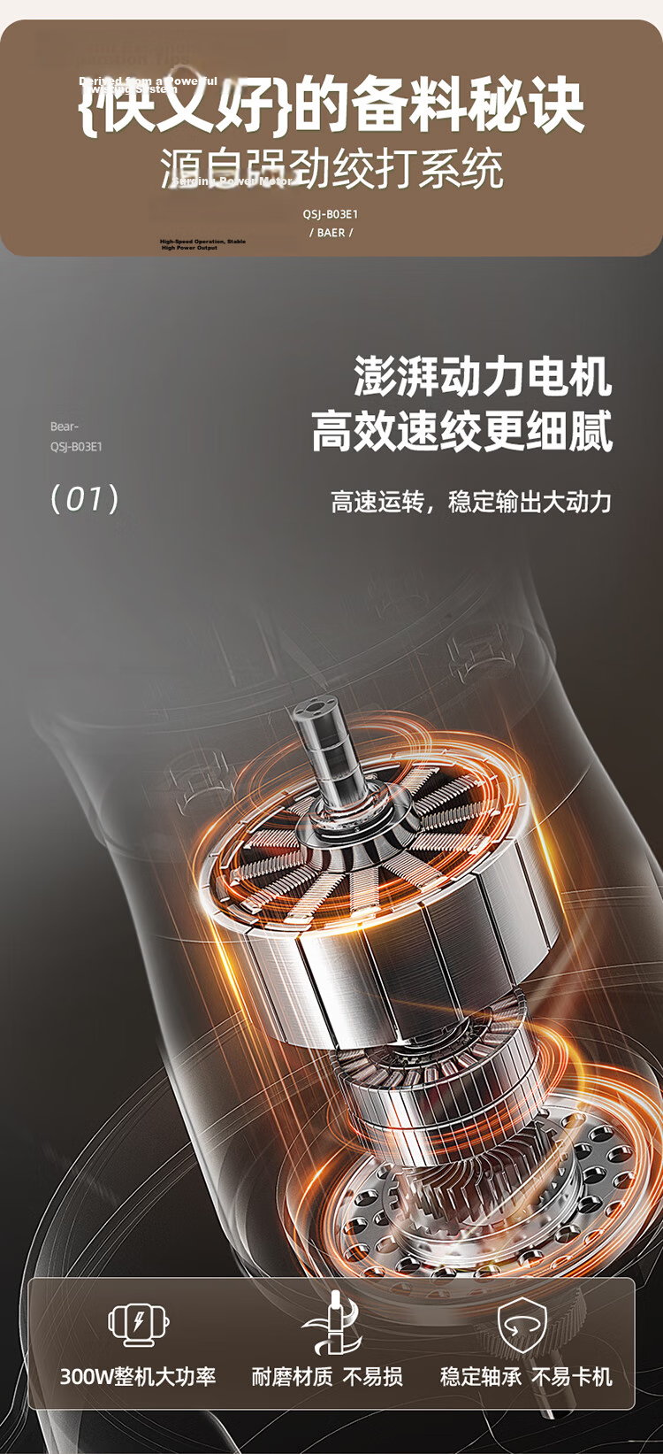 Bear Household Meat Grinder Multifunctional Electric Meat Mincer Garlic Crusher 2L Dual Blade QSJ-B03E1 8