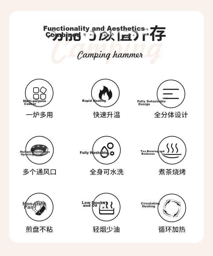 Suncojia Fish Grill, Pan And Grill, Portable Cassette Stove, Non-Stick Grilling Pan, Butane Stove, Outdoor Barbecue Stove, Gas Stove 2