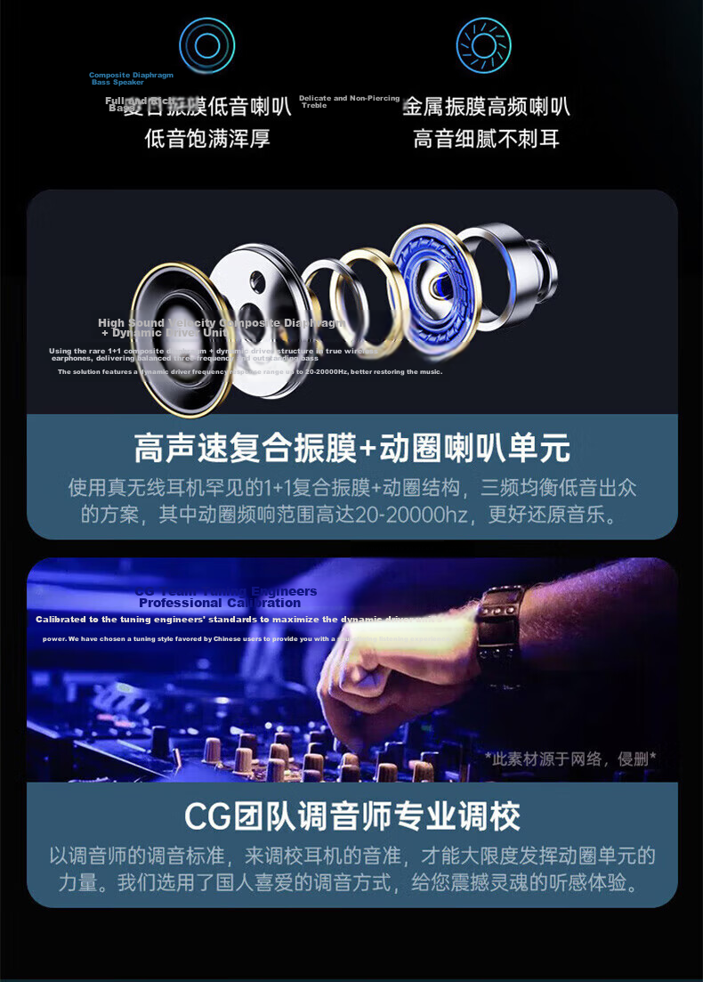 Chuangu Bluetooth Wireless Sports Running In-Ear Earphones Noise Cancelling Waterproof Invisible Mini Gaming Low Latency Long Battery Life High Sound Quality Compatible with Android 7
