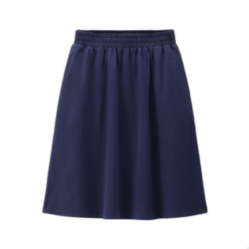 Giordano Women's Skirt 2026 Summer New Pure Cotton Solid Color Simple Elastic Waist Sweatshirt Skirt 05466452