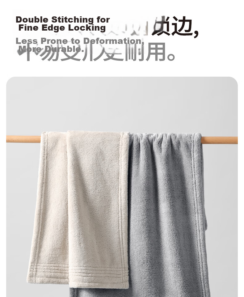 Wuyinliangpin Chenille Hand Towels, 2 Pack, Cute Antibacterial Non-Shedding Hand Towels for Kitchen And Bathroom, Gray And White 15