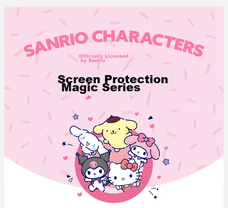 Shanmo [Sanrio Official License] Tempered Glass Screen Protector for iPhone 17 Pro, Apple 17 Pro Phone Film, Anti-Shadow, Screen Display, High Definition Hello Kitty 2-Pack 1