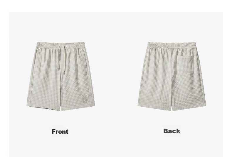 CABBEEN Houndstooth Jacquard Towel Fabric Men's Shorts 3D Houndstooth Texture Casual Versatile Spring Summer 2020 Knit Shorts 22