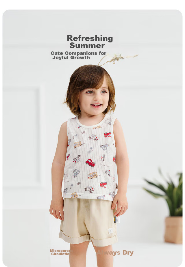 TONGTAI Baby Vest Summer Toddler Clothing Kids Casual Top Boys Girls Lightweight Sleeveless Shirt Off-White 73cm 3
