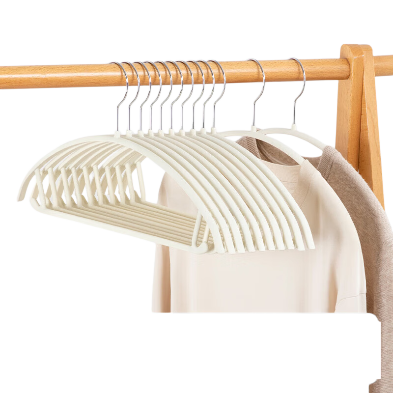 Left Corner Hanger Non-Slip Seamless Liquid Silicone Wardrobe Storage Clothes Hanger Milky White No Bulge Suitable for Children Home Use Dry and Wet Dual-Purpose