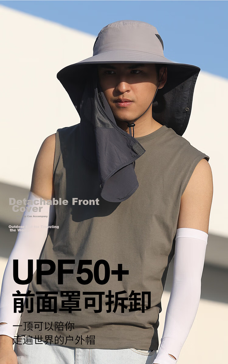 SupFire Outdoor Sunshade Hat Summer Sun Protection Hat with Detachable Face Mask for Men and Women Cycling Fishing 08 4