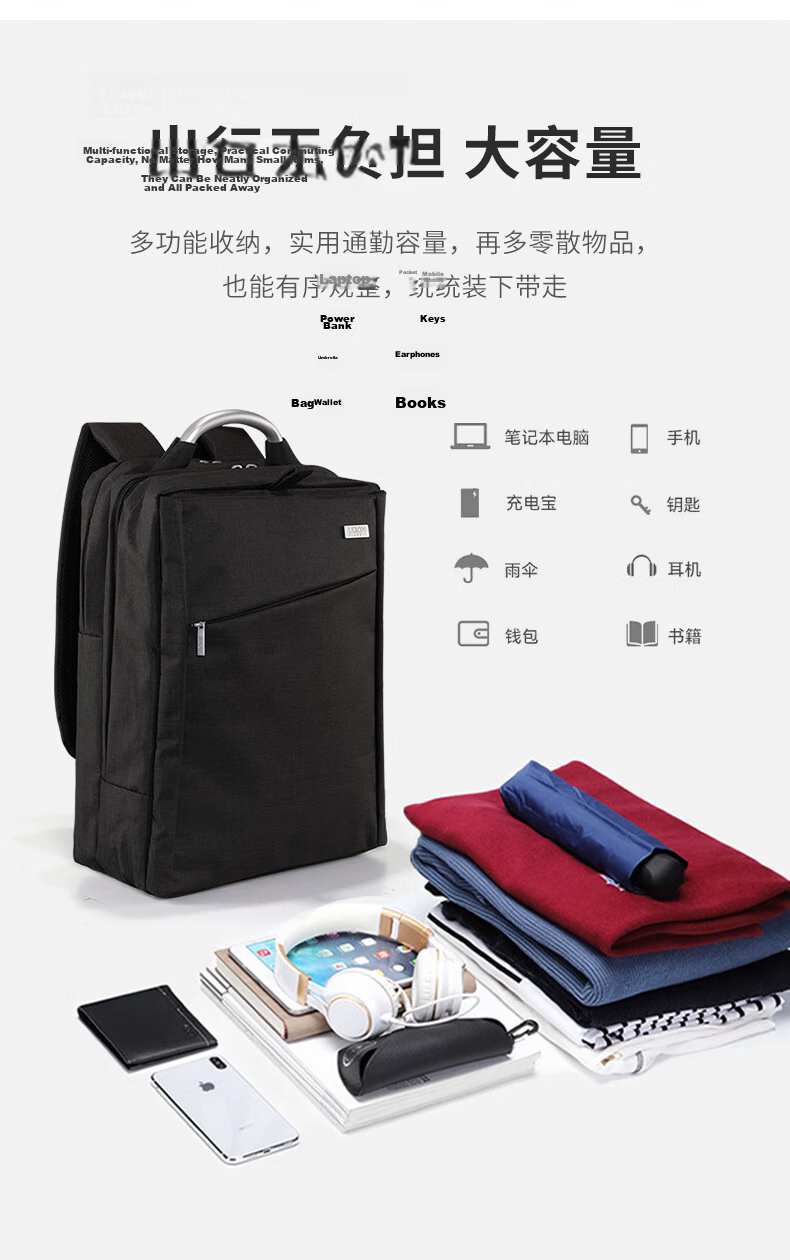 LEXON 15.6-inch Laptop Backpack Double-layer Large Capacity Commuter Travel Student School Bag Customizable Logo 3