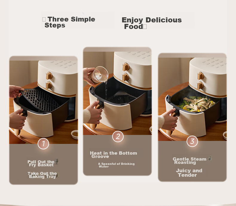 Midea 5.3L Air Fryer Oven Combo Multifunctional Household Air Fryer with Hot Air Baking Metal Interior KZE535J5 JD Self-operated 15