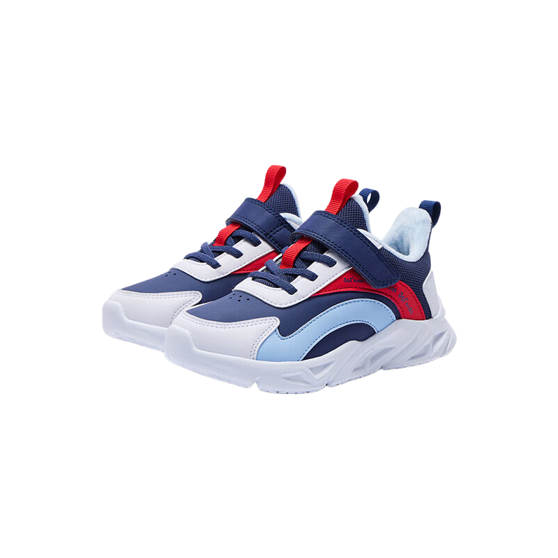 361° Kids Running Shoes Winter 24 Boys and Girls Toddler Leather Windproof Lightweight Soft Warm Cotton Shoes Blue Size 30
