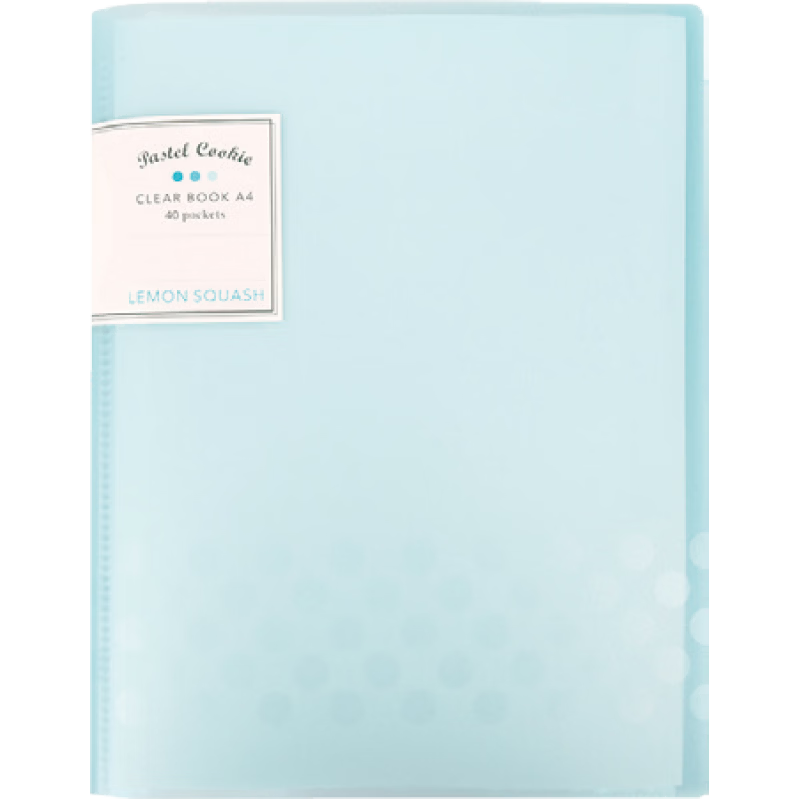KOKUYO A4 Folded File Folder with 40 Transparent Inner Sleeves Large Capacity Storage Bag Student School Stationery Light Pastel Cookie Pink