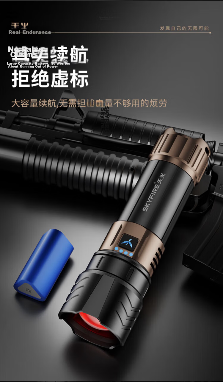Tianhuo Canglong Pro High Brightness 200000 Lumens Tactical Flashlight Outdoor Military Home Long Battery Life 9