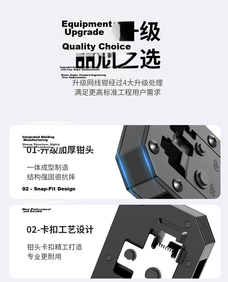 Ruineng Network Cable Crimper, RJ45 Crimping Tool Set, Network Cable Tester, Telephone And Computer Crimping Tool Pliers 10