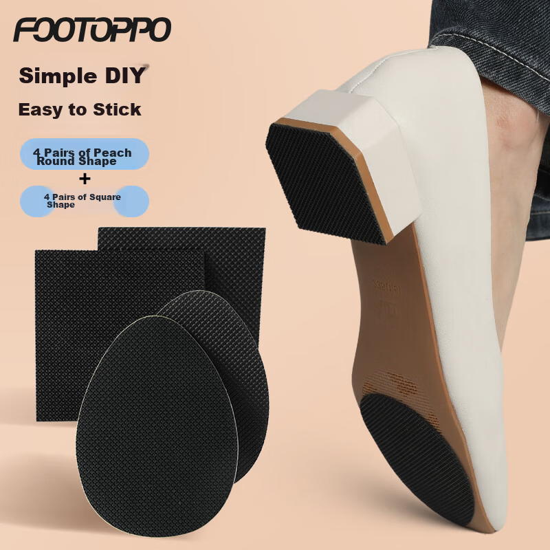 FOOTOPPO Non-Slip Shoe Sole Pads High Heel Anti-Wear Shoe Repair Durable 3M Adhesive Self-Adhesive Noise-Reducing Shoe Stickers