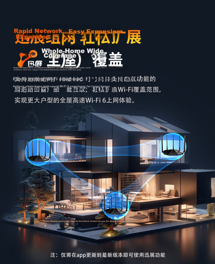 Tenda Router WiFi 7 [Yunxiao BE5100], Gigabit Wall-Penetrating King, Signal Amplifier, Enhanced Wireless, Ultra-Strong 2.5G Network Port, Home Gaming, Floor-Standing BE6L Pro 8