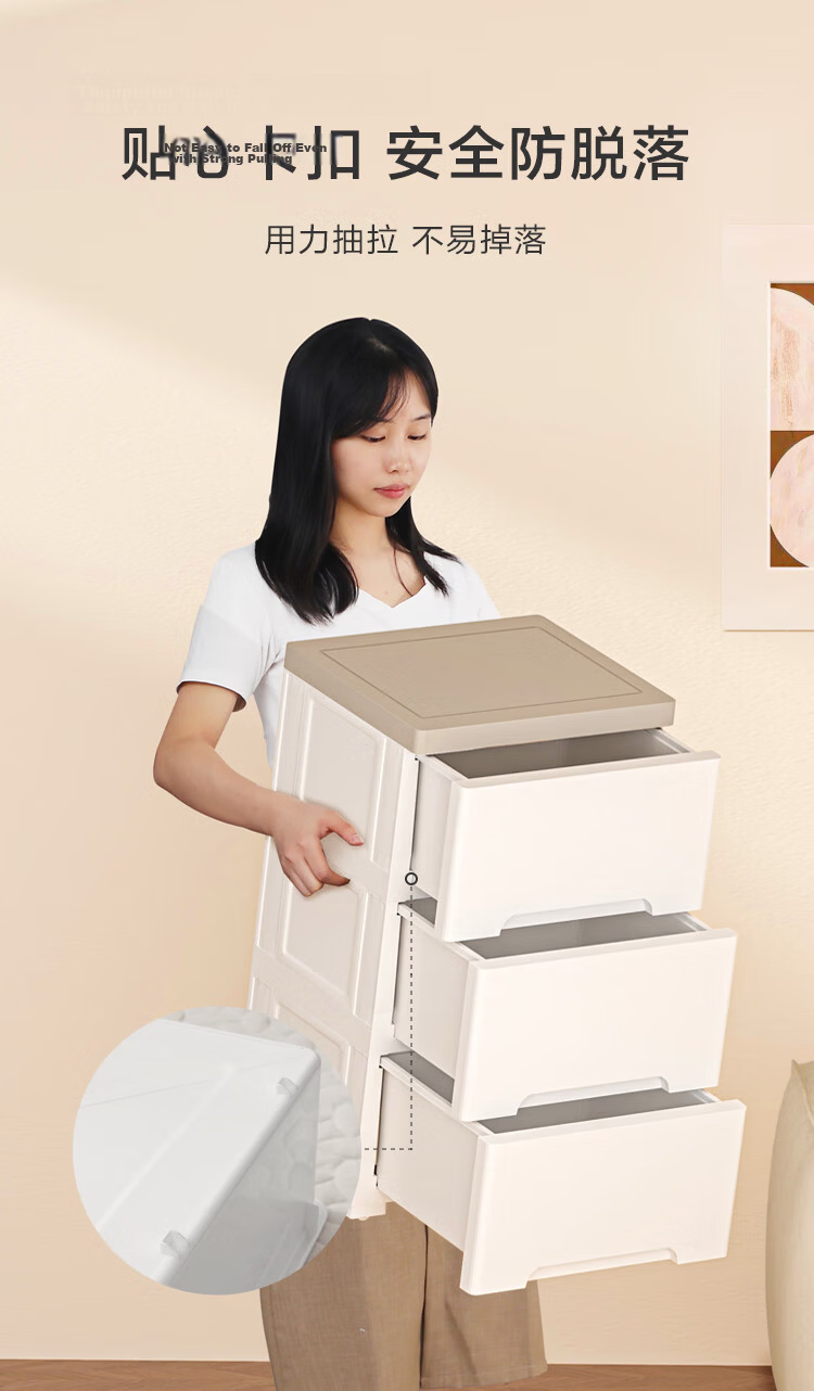 JD Original, Buguang Household Small Cart, Snack Cabinet Storage Rack, Movable with Universal Wheels, Braking Function, 49cm Wide, 3 Tiers 7