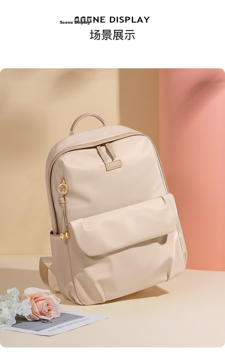 POLO Women's Casual Travel Backpack, Fits 14-inch Laptop, Student School Bag, Birthday Gift for Girlfriend 17