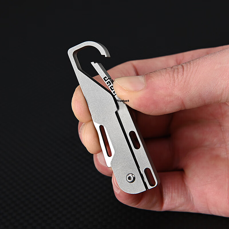 Digalun Titanium Alloy Car Keychain with Mini Sharp Multifunctional Outdoor Folding Fruit Knife for Men 11