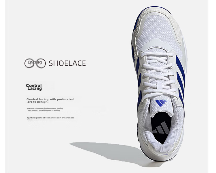 Adidas Tennis Shoes for Men, Professional Competition Sports Shoes, Badminton And Volleyball Shoes IF9136 White Blue Size 44 7