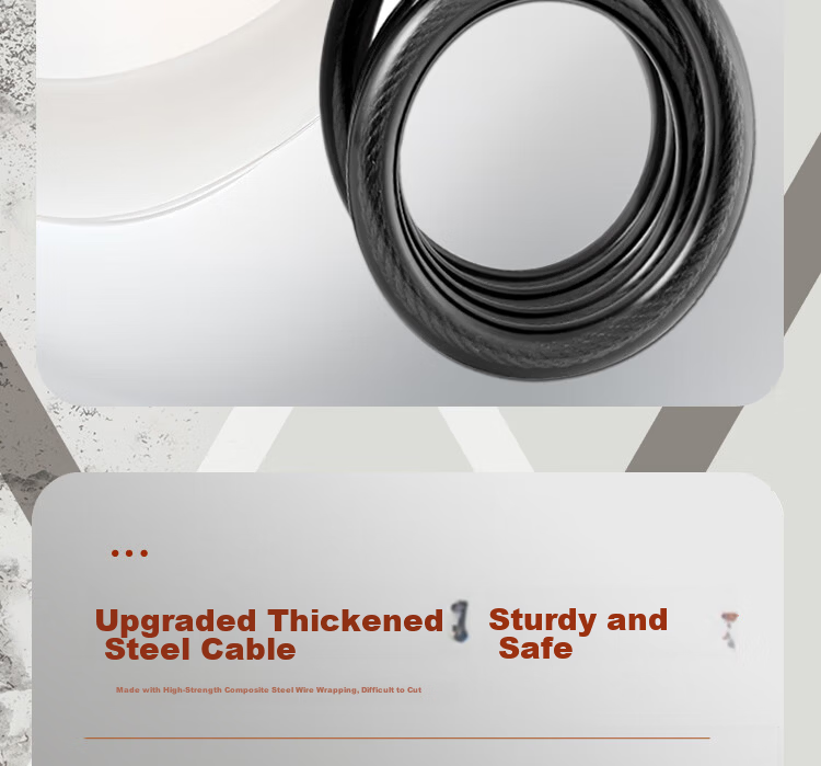 Universal Lock 588E Bicycle Lock Mountain Bike Wire Lock Steel Cable Anti-Theft Lock Cycling Equipment 6