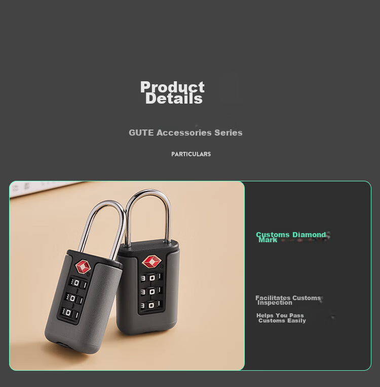GUTE Password Lock Padlock TSA Travel Luggage Backpack Anti-Theft Suitcase Storage Cabinet Drawer Lock 7
