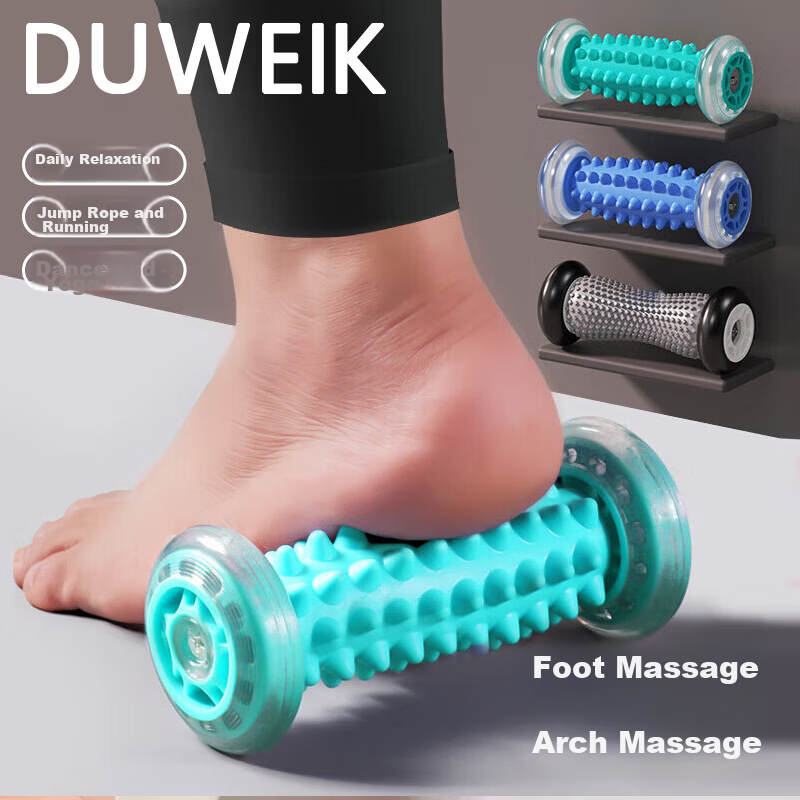Duweike Foot Massage Roller Plantar Fascia Ball Flat Foot Relaxation Fitness Home Use Mint Green Wolf Tooth Model