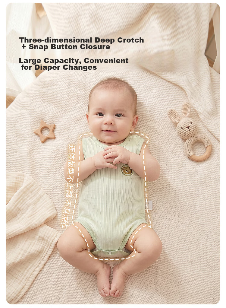 October Famous Newborn Baby Summer Thin Sleeveless Romper Yun Jian Xing Meng 66 6