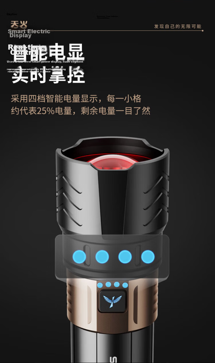 Tianhuo Canglong Pro High Brightness 200000 Lumens Tactical Flashlight Outdoor Military Home Long Battery Life 8