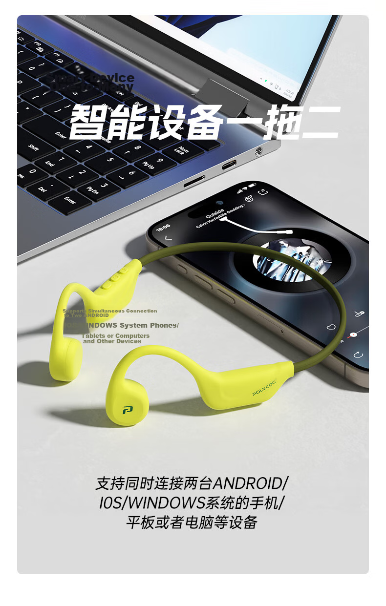 Platinum X9 Bone Conduction Swimming Sports Bluetooth Earphones Open-Ear Non-In-Ear Running Cycling Fitness Waterproof Sweatproof Long Battery Life Noise Cancelling Ear-Hook Headphones 14