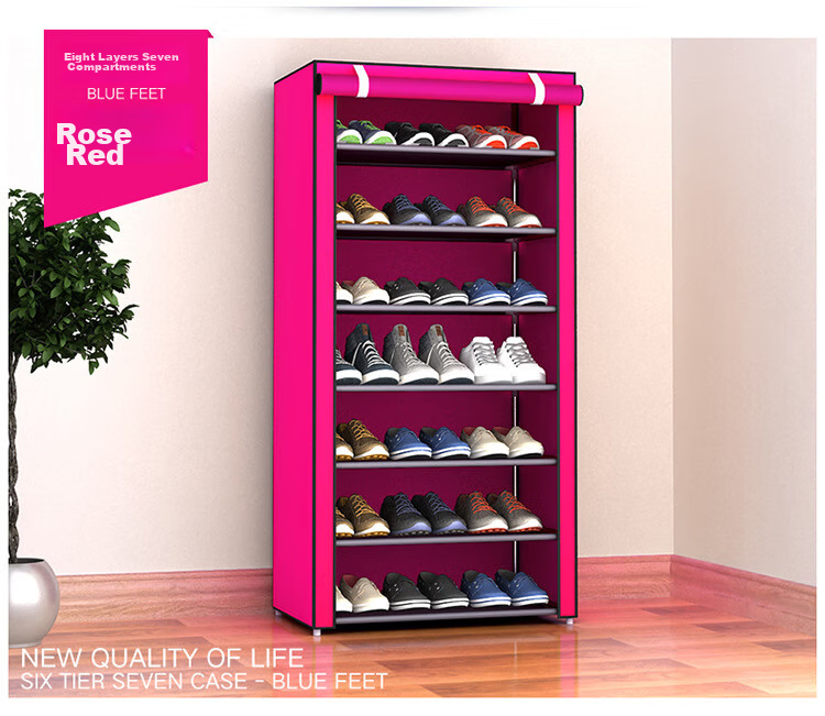 Shuranjia Simple Dustproof Multi-Layer Shoe Rack Storage Cabinet Small Shoe Rack for Rental Dormitory Entrance 10