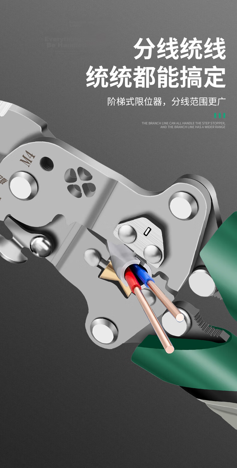 Baolian 16-in-1 Multifunctional Wire Stripper Pliers Electrician Wire Pulling and Cutting Pliers Wire Twisting and Crimping Tool 6