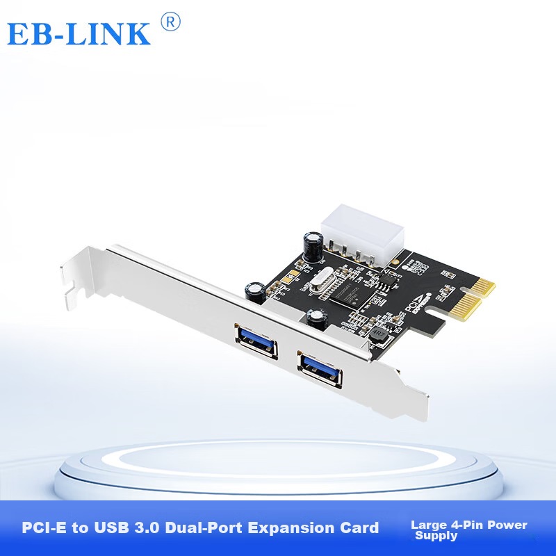 EB-LINK Desktop PCI-E to USB 3.0 Expansion Card Dual-Port Internal USB Adapter HUB Splitter Card