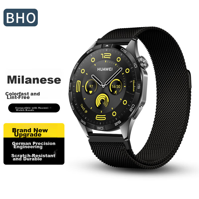 BHO Milanese Magnetic Metal Watch Band for Huawei GT7 Pro/GT6/GT5/GT4/GT3, Watch 5/Watch 4 Pro, Honor Magic 2