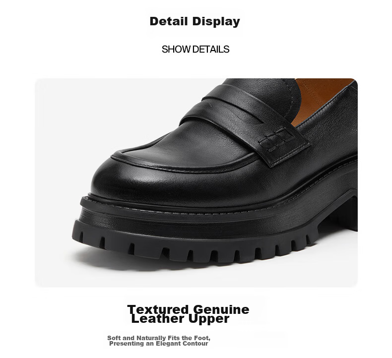 Bata Women's Loafers Spring 2026 New Retro British Style Leather Shoes Black Size 37 11