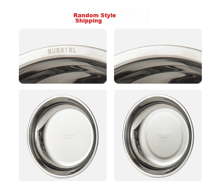 MAXCOOK 316L Stainless Steel Plate Dish, Bowl And Plate 16cm, Thickened, Widened And Deepened, Drop-Resistant MCWA1717 9