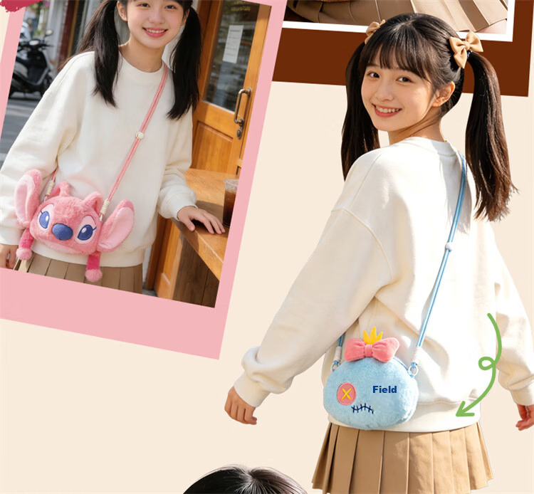 Disney Cute 3D Angel Plush Crossbody Bag for Women Girls Birthday Gift 7