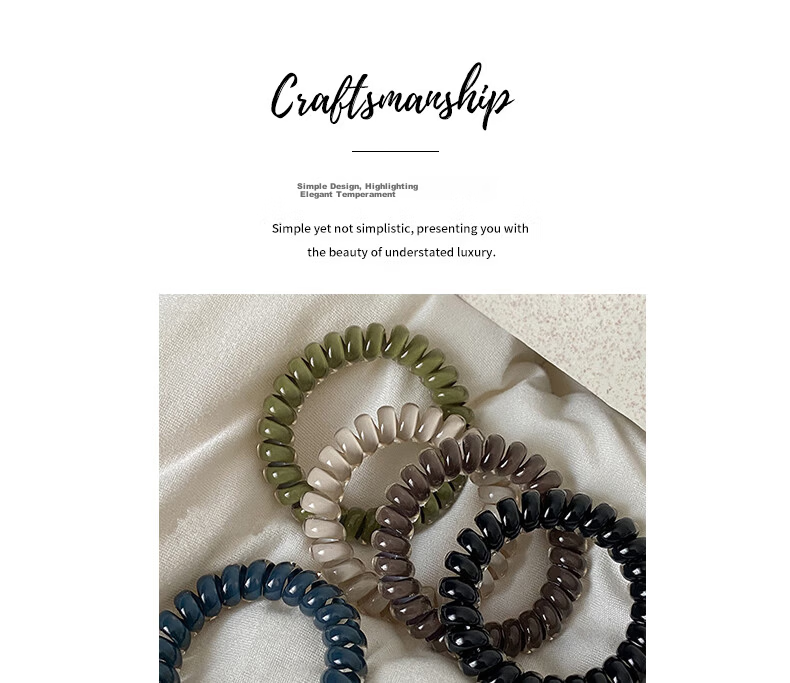 Jianyingshu High-Quality Coconut Telephone Line Hair Ties 16-Pack Durable Stylish Hair Bands for Women 1