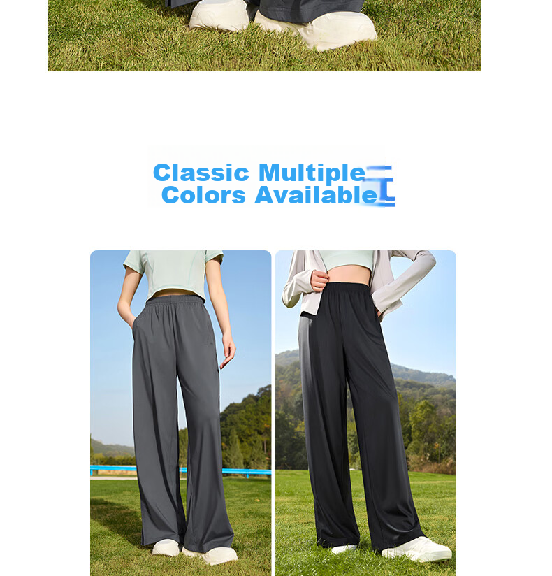 361° Women's Sports Pants Spring Summer Quick-Dry Casual Straight-Leg Loose Ice Silk Sun Protection Pants 662614703-3 15