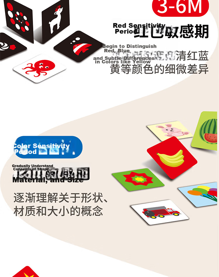 COODORA Black And White Card for Infants 0-3 Months, Tracking Card, Newborn Early Education Visual Stimulation Card, Large Size Matte Gift 4
